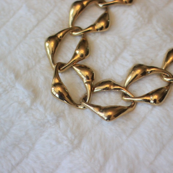 Gold Colored Linked Necklace - Picture 2 of 3